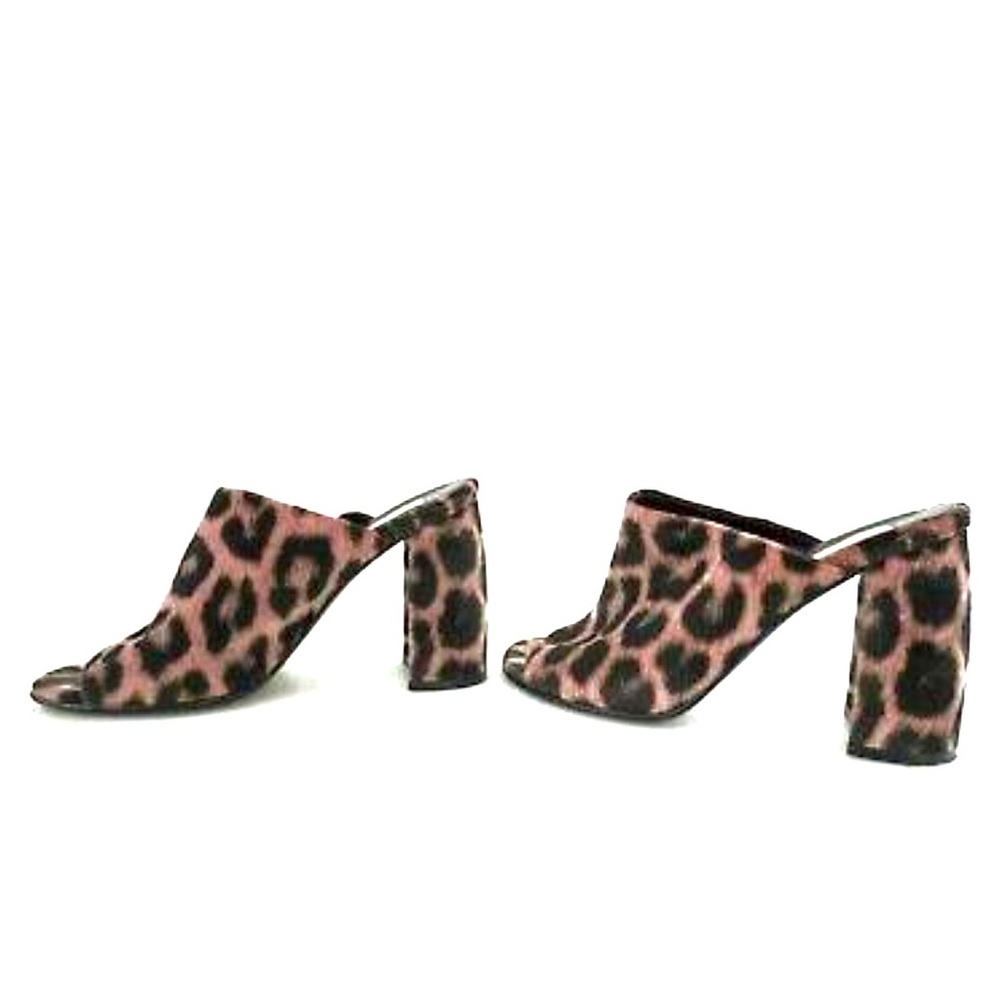 Stella McCartney New Leopard Print Mules EU 6.5 Heels Flats Slides Sandals Clogs - Picture 2 of 9
